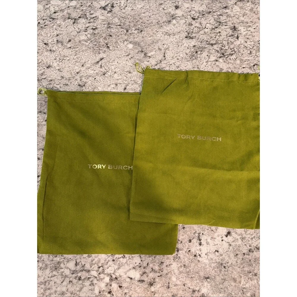 Tory Burch dust chartreuse green suede medium bag Bundle Of 2 shoe bags